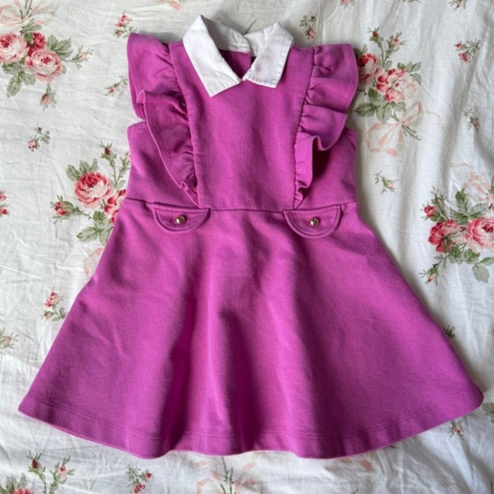 Janie and Jack Purple Peter Pan Collar Dress 12-18M Preppy Cottagecore Coquette